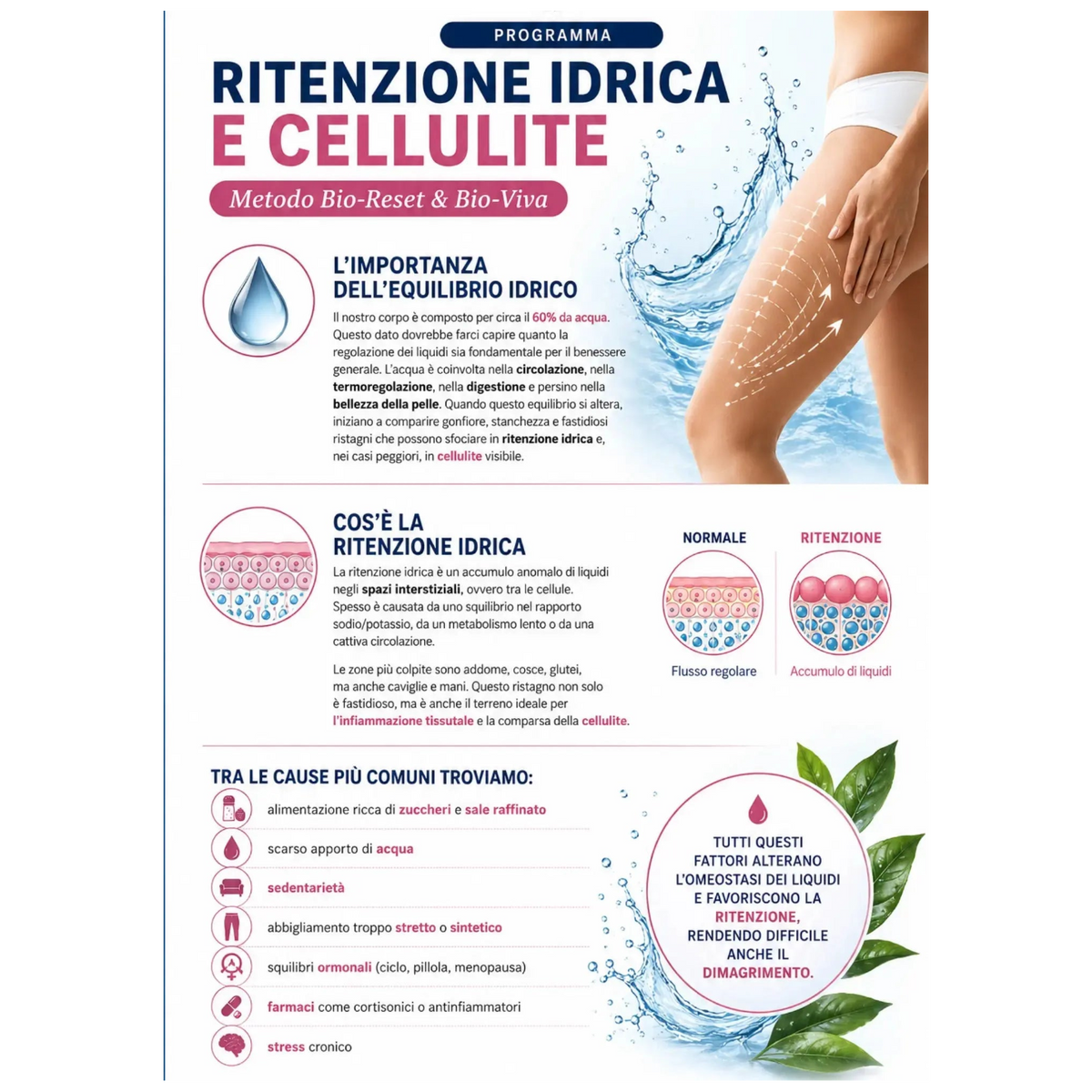 Come combattere ritenzione idrica e cellulite - Guida digitale completa Prodotto digitale Bio-Viva Bio-Viva