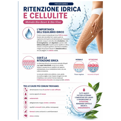Come combattere ritenzione idrica e cellulite - Guida digitale completa  Prodotto digitale Bio-Viva Bio-Viva