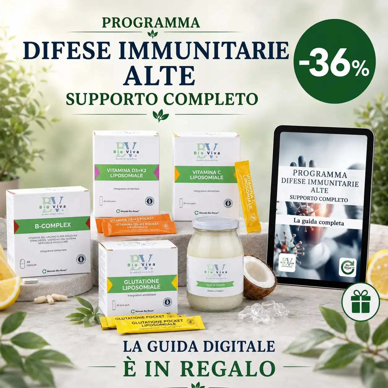 Programma Difese Immunitarie alte supporto completo di bio-viva  Programma Bio-Viva Bio-Viva