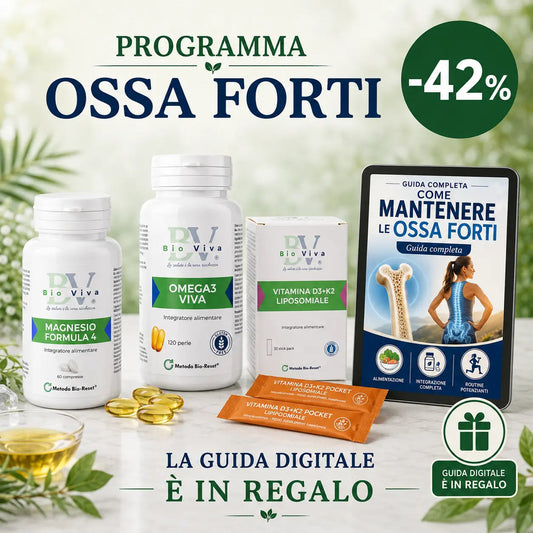 Programma Ossa e Articolazioni Sane e Forti | Kit Integratori | Vitamina D3 + K2, Magnesio, Omega 3 | Bio-Viva  Programma Bio-Viva Bio-Viva