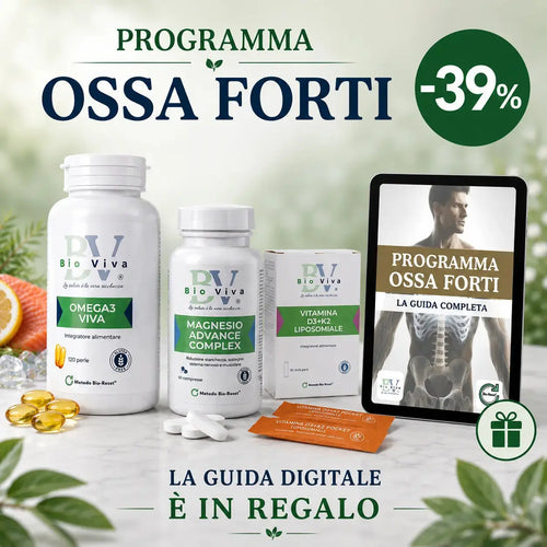 Programma Ossa e Articolazioni Sane e Forti | Kit Integratori | Vitamina D3 + K2, Magnesio, Omega 3 | Bio-Viva